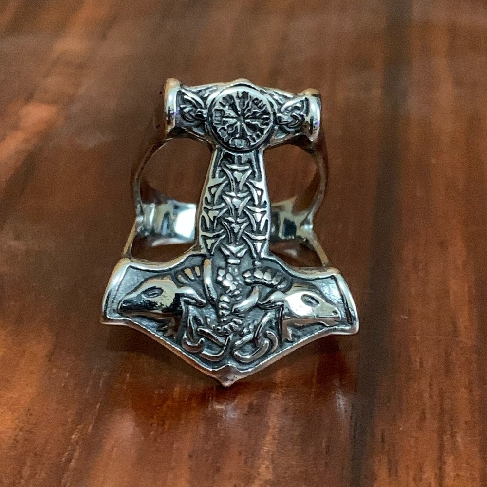 Stainless steel nordic viking ring size 10